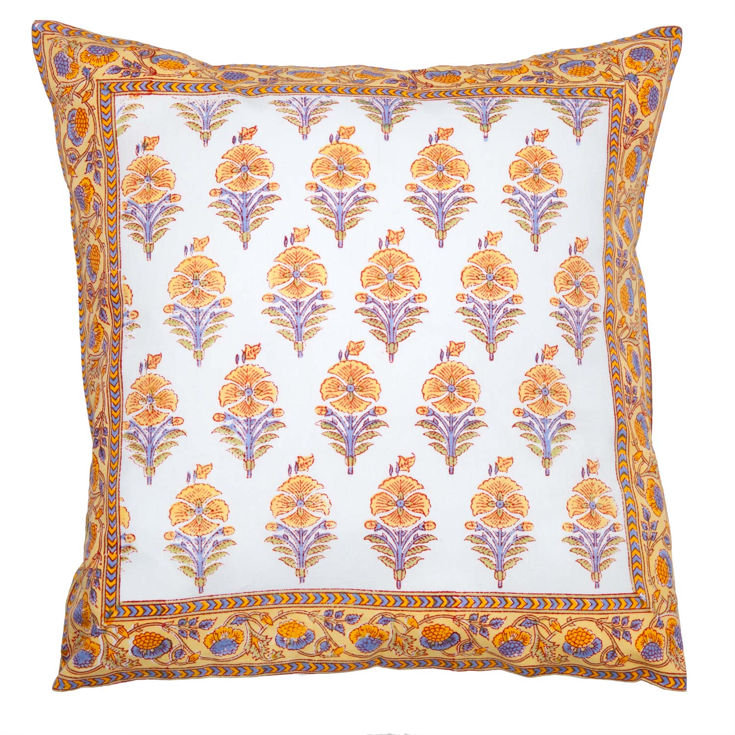Juhi Reversible Pillow Cover - Yellow/Periwinkle